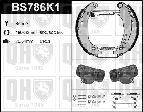 Quinton Hazell BS786K1 - Kit ganasce freno autozon.pro