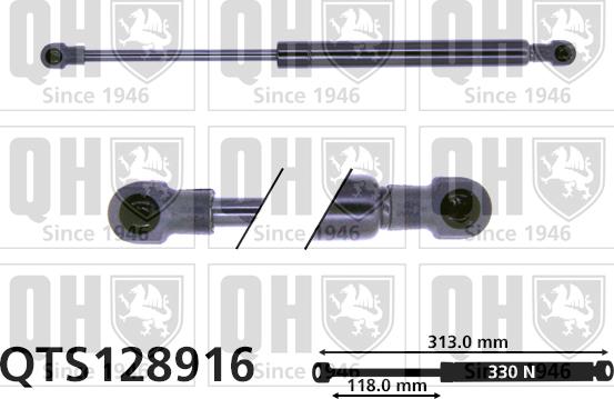 Quinton Hazell QTS128916 - Ammortizzatore pneumatico, Cofano motore autozon.pro