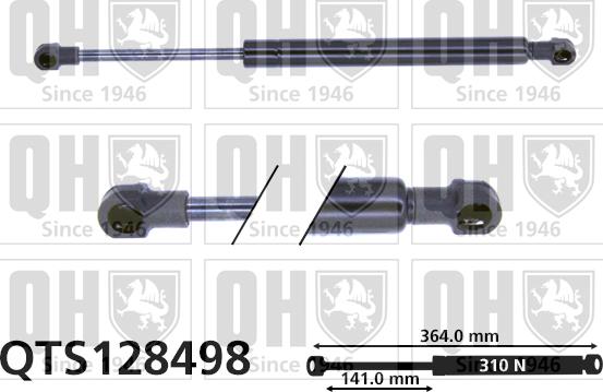 Quinton Hazell QTS128498 - Ammortizatore pneumatico, Cofano bagagli / vano carico autozon.pro