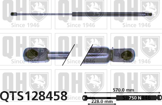 Quinton Hazell QTS128458 - Ammortizatore pneumatico, Cofano bagagli / vano carico autozon.pro