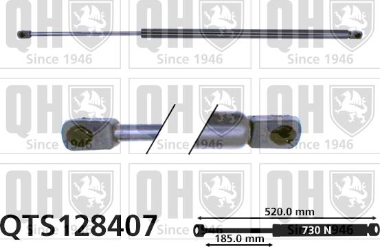 Quinton Hazell QTS128407 - Ammortizatore pneumatico, Cofano bagagli / vano carico autozon.pro