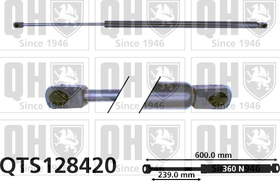 Quinton Hazell QTS128420 - Ammortizatore pneumatico, Cofano bagagli / vano carico autozon.pro