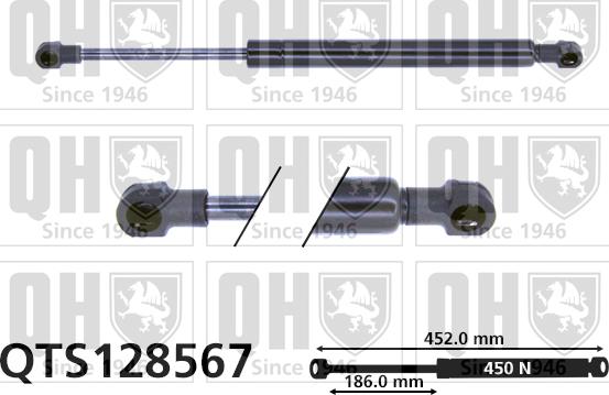 Quinton Hazell QTS128567 - Ammortizatore pneumatico, Cofano bagagli / vano carico autozon.pro