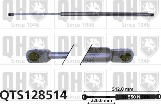 Quinton Hazell QTS128514 - Ammortizatore pneumatico, Cofano bagagli / vano carico autozon.pro