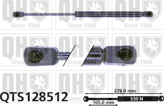 Quinton Hazell QTS128512 - Ammortizatore pneumatico, Cofano bagagli / vano carico autozon.pro