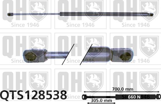 Quinton Hazell QTS128538 - Ammortizatore pneumatico, Cofano bagagli / vano carico autozon.pro