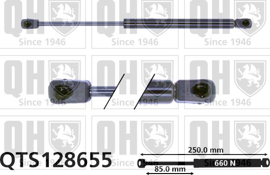 Quinton Hazell QTS128655 - Ammortizzatore pneumatico, Cofano motore autozon.pro