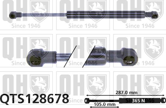 Quinton Hazell QTS128678 - Ammortizatore pneumatico, Cofano bagagli / vano carico autozon.pro