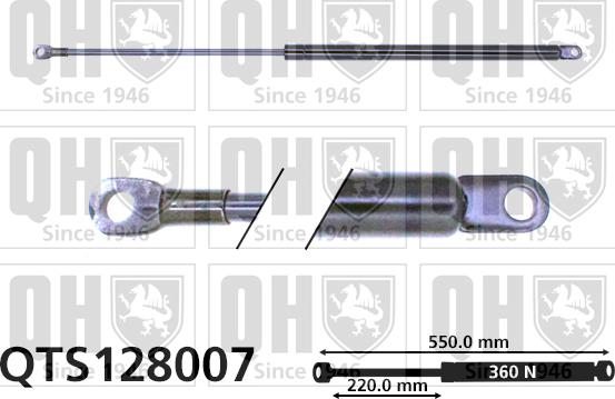 Quinton Hazell QTS128007 - Ammortizatore pneumatico, Cofano bagagli / vano carico autozon.pro