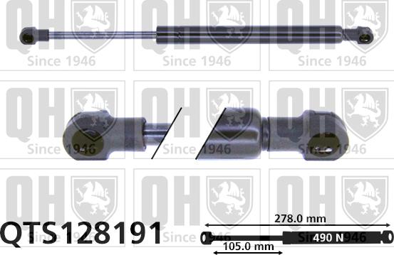 Quinton Hazell QTS128191 - Ammortizatore pneumatico, Cofano bagagli / vano carico autozon.pro