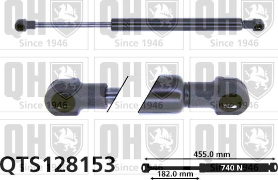 Quinton Hazell QTS128153 - Ammortizatore pneumatico, Cofano bagagli / vano carico autozon.pro