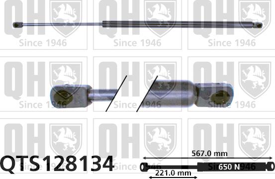 Quinton Hazell QTS128134 - Ammortizatore pneumatico, Cofano bagagli / vano carico autozon.pro