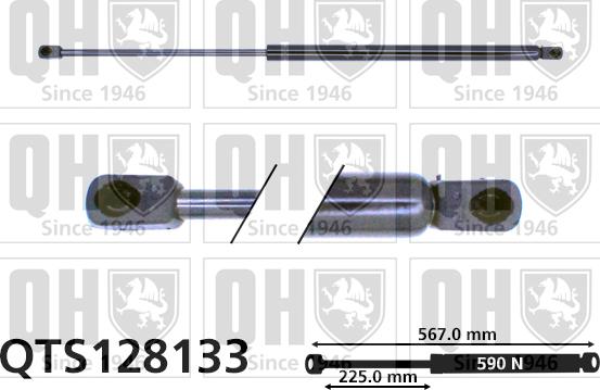 Quinton Hazell QTS128133 - Ammortizatore pneumatico, Cofano bagagli / vano carico autozon.pro