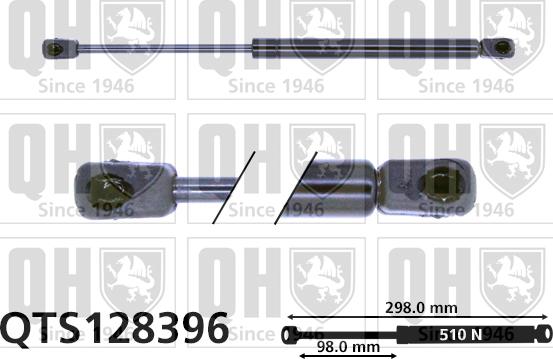 Quinton Hazell QTS128396 - Ammortizatore pneumatico, Cofano bagagli / vano carico autozon.pro