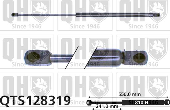 Quinton Hazell QTS128319 - Ammortizatore pneumatico, Cofano bagagli / vano carico autozon.pro