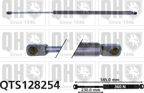 Quinton Hazell QTS128254 - Ammortizatore pneumatico, Cofano bagagli / vano carico autozon.pro