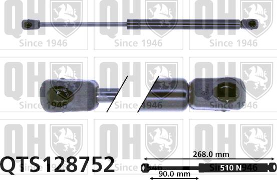 Quinton Hazell QTS128752 - Ammortizatore pneumatico, Cofano bagagli / vano carico autozon.pro