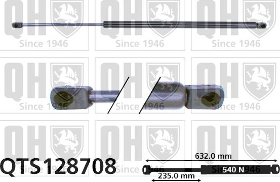 Quinton Hazell QTS128708 - Ammortizatore pneumatico, Cofano bagagli / vano carico autozon.pro