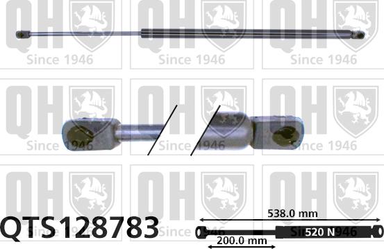 Quinton Hazell QTS128783 - Ammortizatore pneumatico, Cofano bagagli / vano carico autozon.pro