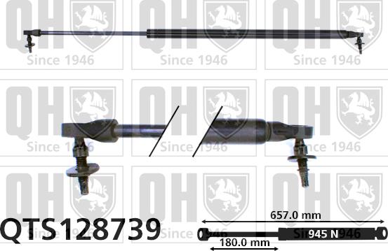 Quinton Hazell QTS128739 - Ammortizatore pneumatico, Cofano bagagli / vano carico autozon.pro