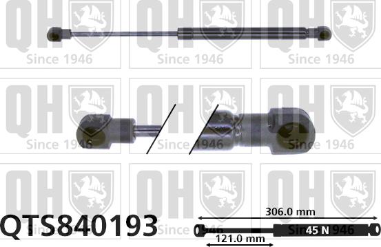 Quinton Hazell QTS840193 - Ammortizatore pneumatico, Cofano bagagli / vano carico autozon.pro