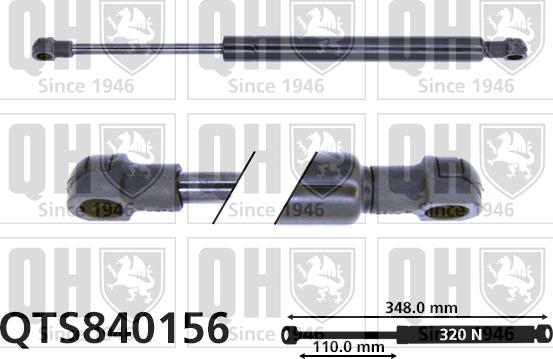 Quinton Hazell QTS840156 - Ammortizatore pneumatico, Cofano bagagli / vano carico autozon.pro