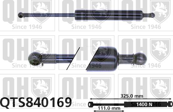 Quinton Hazell QTS840169 - Ammortizatore pneumatico, Cofano bagagli / vano carico autozon.pro