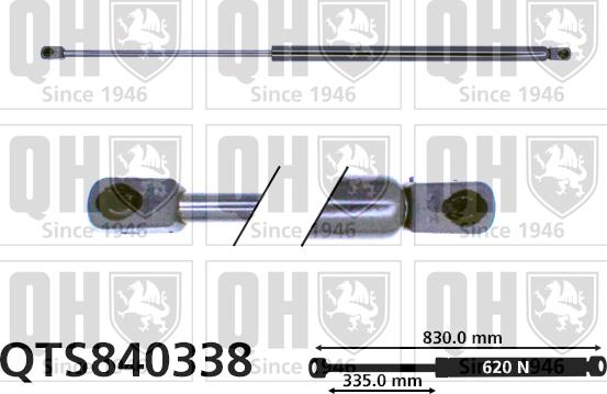 Quinton Hazell QTS840338 - Ammortizatore pneumatico, Cofano bagagli / vano carico autozon.pro