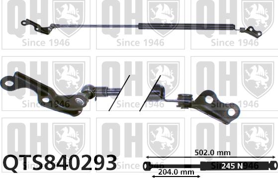 Quinton Hazell QTS840293 - Ammortizatore pneumatico, Cofano bagagli / vano carico autozon.pro