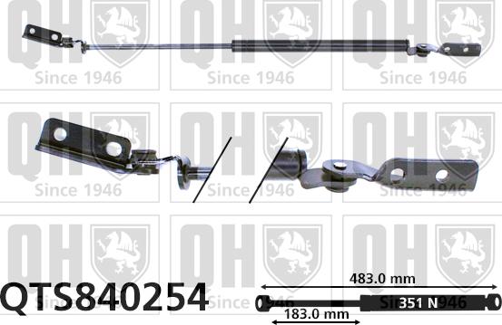 Quinton Hazell QTS840254 - Ammortizatore pneumatico, Cofano bagagli / vano carico autozon.pro