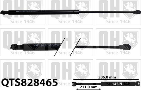 Quinton Hazell QTS828465 - Ammortizzatore pneumatico, Cofano motore autozon.pro