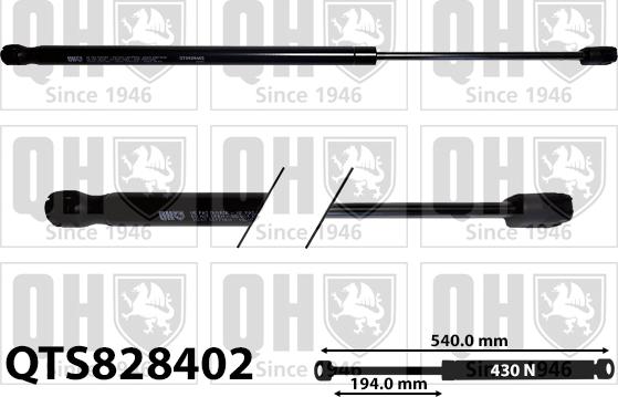 Quinton Hazell QTS828402 - Ammortizatore pneumatico, Cofano bagagli / vano carico autozon.pro