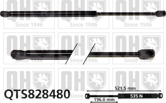 Quinton Hazell QTS828480 - Ammortizatore pneumatico, Cofano bagagli / vano carico autozon.pro