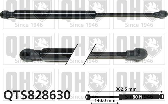 Quinton Hazell QTS828630 - Ammortizatore pneumatico, Cofano bagagli / vano carico autozon.pro