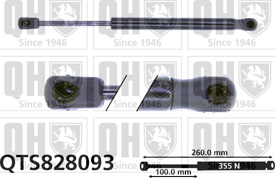 Quinton Hazell QTS828093 - Ammortizzatore pneumatico, Cofano motore autozon.pro