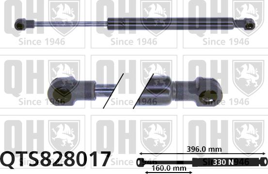 Quinton Hazell QTS828017 - Ammortizzatore pneumatico, Cofano motore autozon.pro