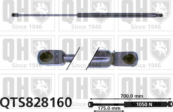 Quinton Hazell QTS828160 - Ammortizatore pneumatico, Cofano bagagli / vano carico autozon.pro