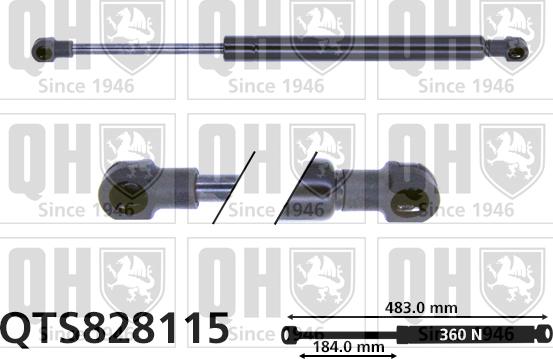 Quinton Hazell QTS828115 - Ammortizatore pneumatico, Cofano bagagli / vano carico autozon.pro