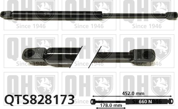 Quinton Hazell QTS828173 - Ammortizatore pneumatico, Cofano bagagli / vano carico autozon.pro