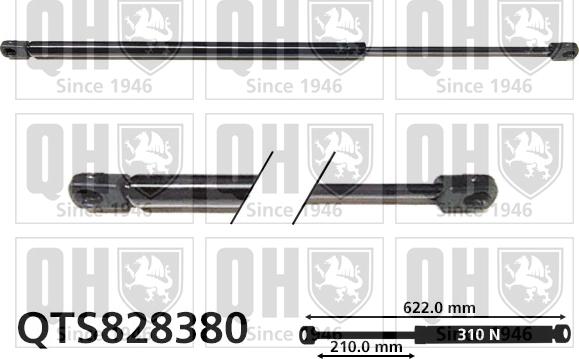 Quinton Hazell QTS828380 - Ammortizzatore pneumatico, Cofano motore autozon.pro