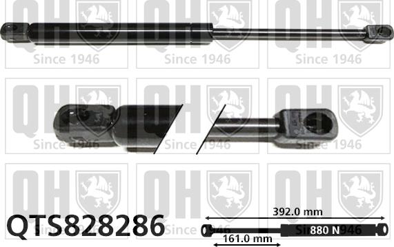 Quinton Hazell QTS828286 - Ammortizatore pneumatico, Cofano bagagli / vano carico autozon.pro