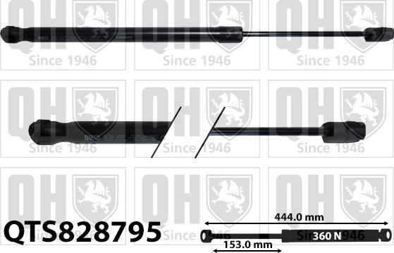 Quinton Hazell QTS828795 - Ammortizzatore pneumatico, Cofano motore autozon.pro