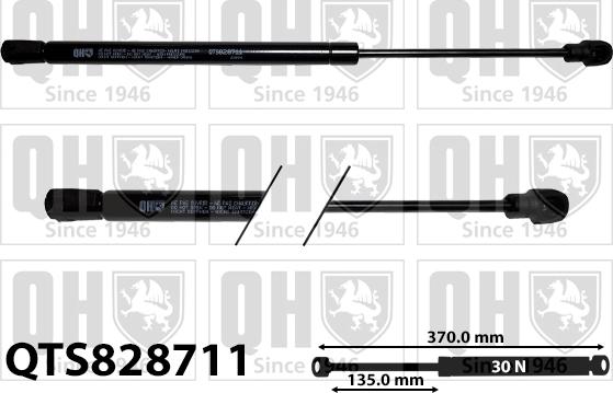 Quinton Hazell QTS828711 - Ammortizatore pneumatico, Cofano bagagli / vano carico autozon.pro