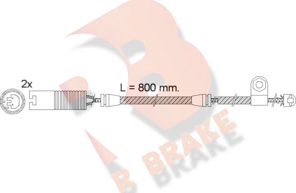 R Brake 610499RB - Contatto segnalazione, Usura past. freno / mat. d'attrito autozon.pro