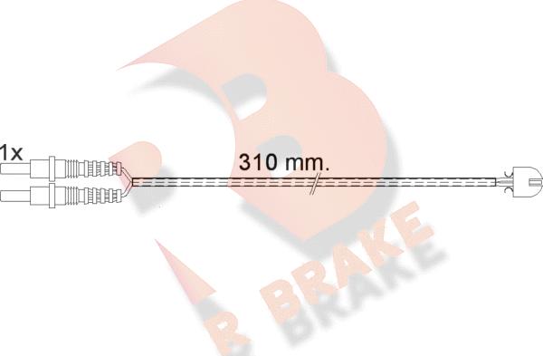 R Brake 610496RB - Contatto segnalazione, Usura past. freno / mat. d'attrito autozon.pro