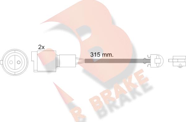 R Brake 610440RB - Contatto segnalazione, Usura past. freno / mat. d'attrito autozon.pro