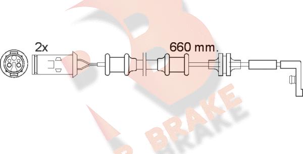 R Brake 610447RB - Contatto segnalazione, Usura past. freno / mat. d'attrito autozon.pro