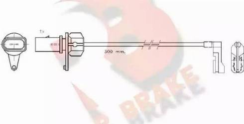 R Brake 610459RB - Contatto segnalazione, Usura past. freno / mat. d'attrito autozon.pro