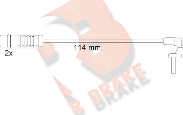 R Brake 610454RB - Contatto segnalazione, Usura past. freno / mat. d'attrito autozon.pro