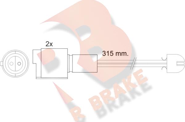 R Brake 610455RB - Contatto segnalazione, Usura past. freno / mat. d'attrito autozon.pro